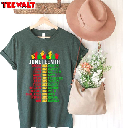 Unique 1865 Juneteenth Shirt, Groovy Dream Like Leaders Long Sleeve Crewneck