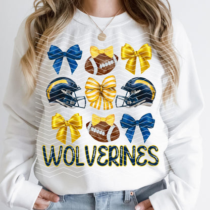 Coquette Wolverines Football Shirt Preppy Michigan Game Day