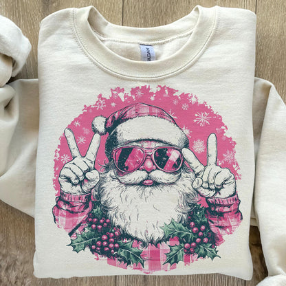 Retro Santa Blowing Bubble - Funny Christmas Holiday Shirt