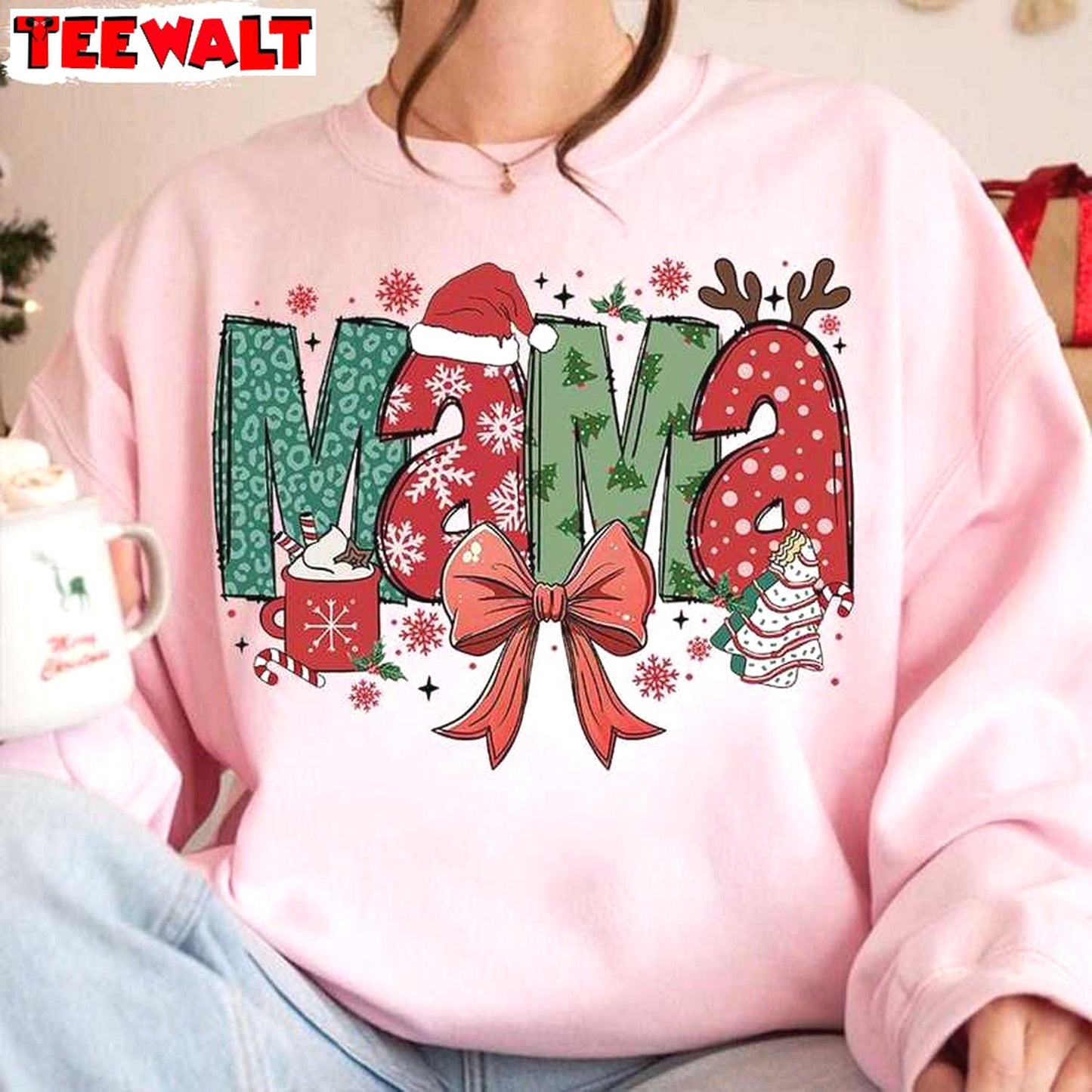 Christmas Mama Coquette Sweatshirt, Christmas Tree Cake Shirt