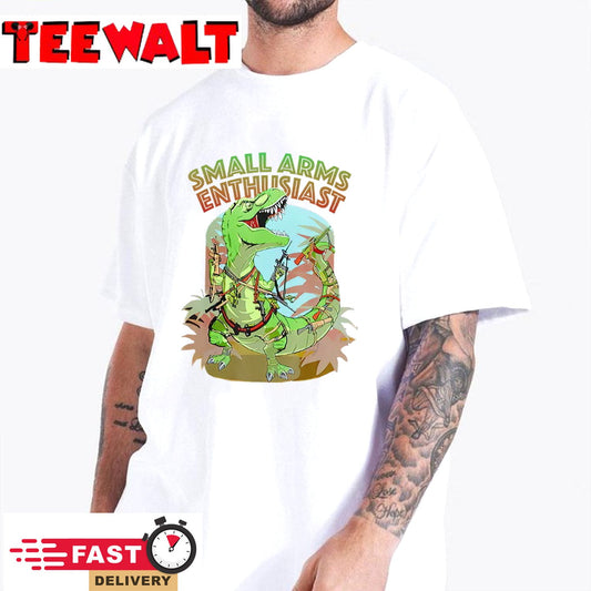 Small Arms Enthusiast Funny T-rex Dinosaur Gun T-Shirt