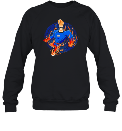 Johnny Bravo And Johnny Storm Human Torch Flame On Momma Mashup T-Shirt