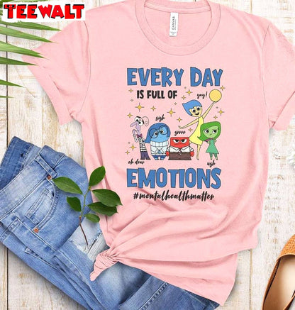 Vintage Everyday Is Full Of Emotions Shirt, Disney Inside Out Short Sleeve Crewneck