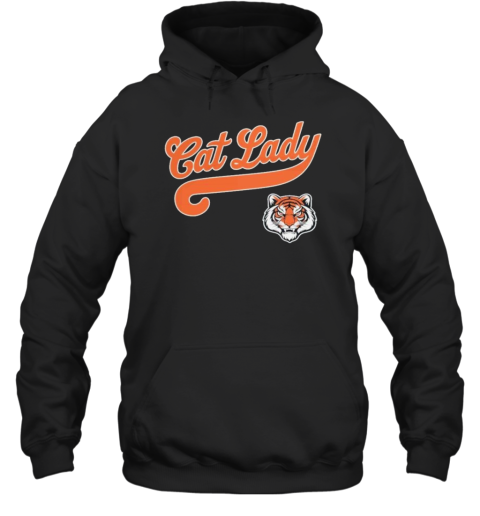 Cat Lady Baseball Script Tiger T-Shirt