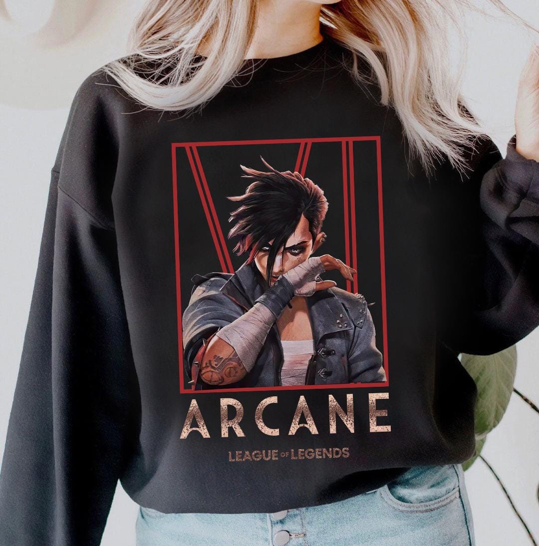 Arcane Vi Dark Wash Lol Gamer Shirt