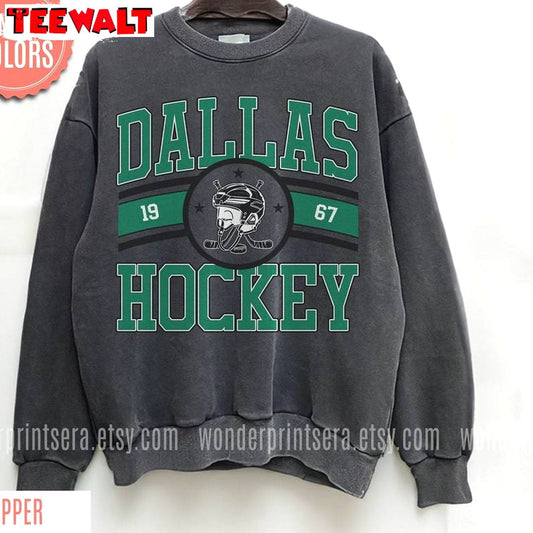 Dallas Stars Comfort Colors Shirt, Must Have Dallas Hockey Crewneck Long Sleeve