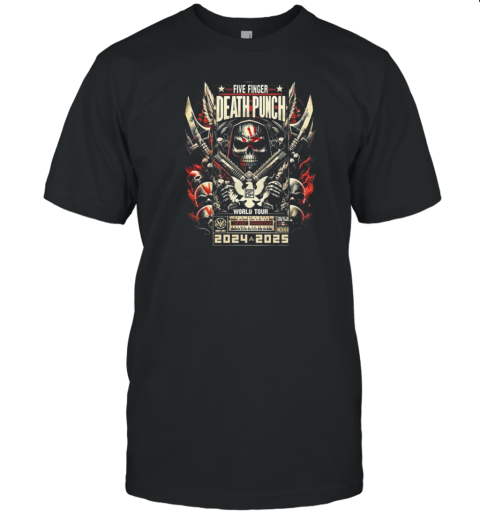 Five Finger Death Punch World Tour 2024 2025 Knucklehead Reaper T-Shirt