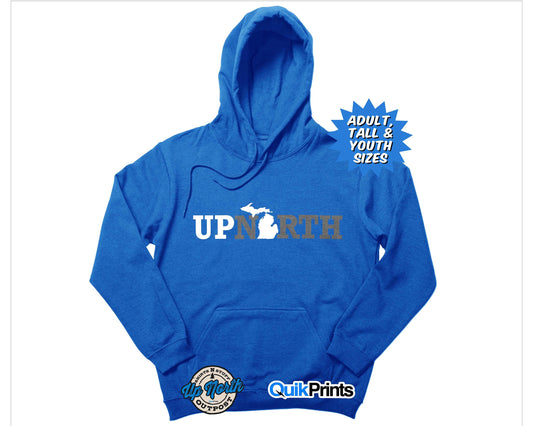 Up North Michigan (graywhite) - Pullover Hoodie - Adult, Tall and Youth Sizes 762921386