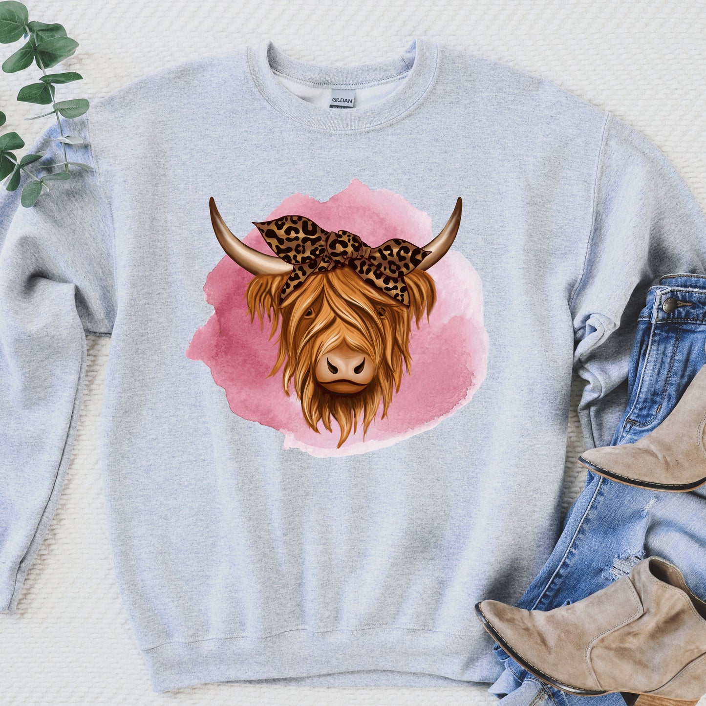 Highland Cow Sweatshirt - Farm Life Crewneck For Cow Lovers & Gifts