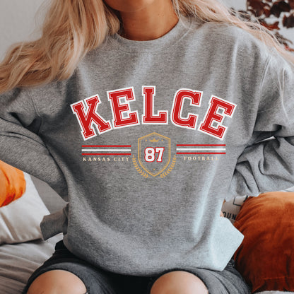 Travis Kelce Football Crewneck Sweatshirt - Kansas City Fan Gift