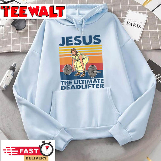 Jesus The Ultimate Deadlifter Funny Vintage Gym Christian T-Shirt