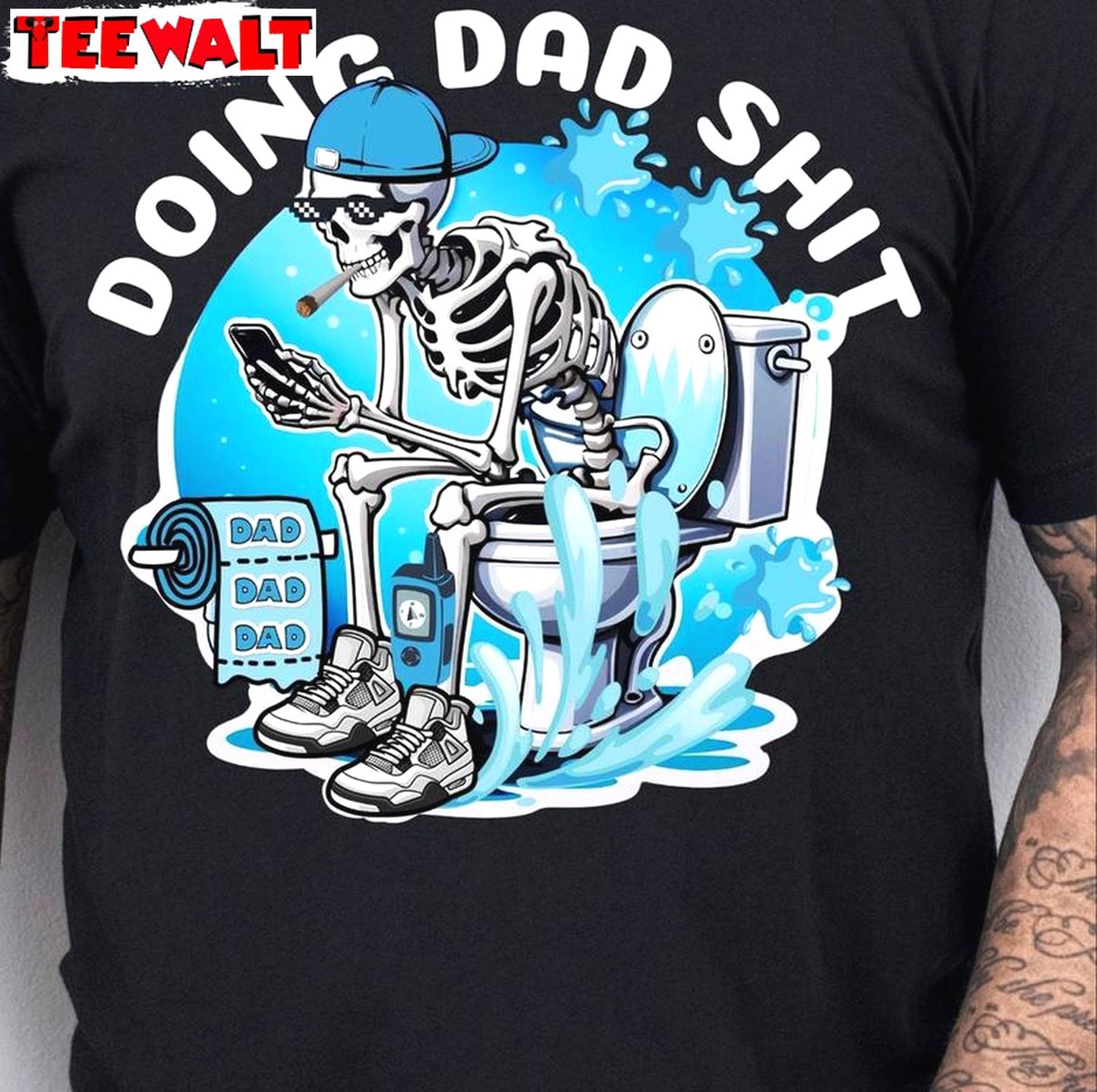 Groovy Doing Dad Shit Shirt, Creative Dad Joke Crewneck Long Sleeve