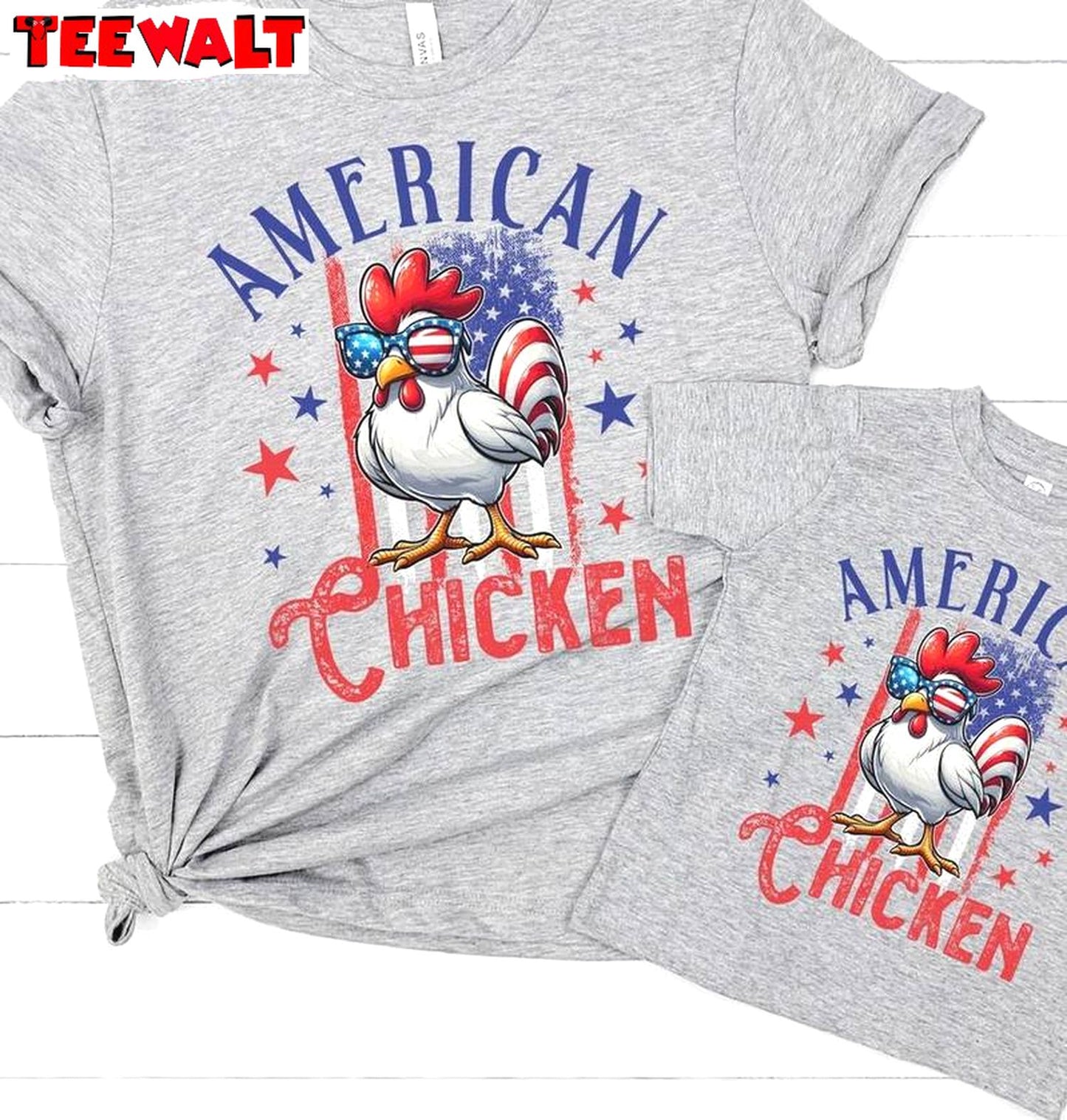 Chicken 4th Of July Comfort Shirt, Cute American Chicken Unisex Hoodie Long Sleeve