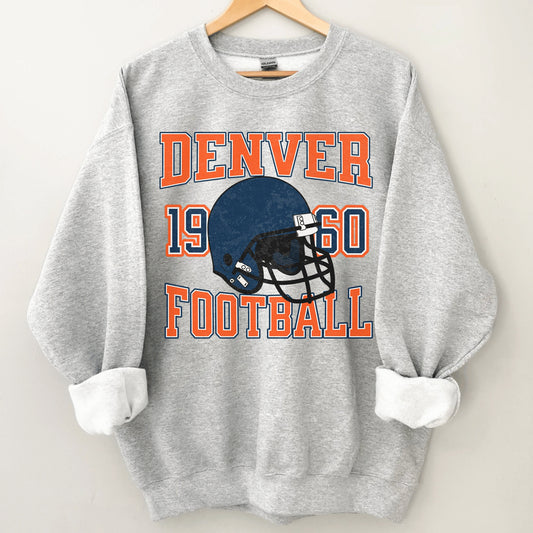 Vintage Denver Football Sweatshirt Crewneck Shirt For Game Day Fans