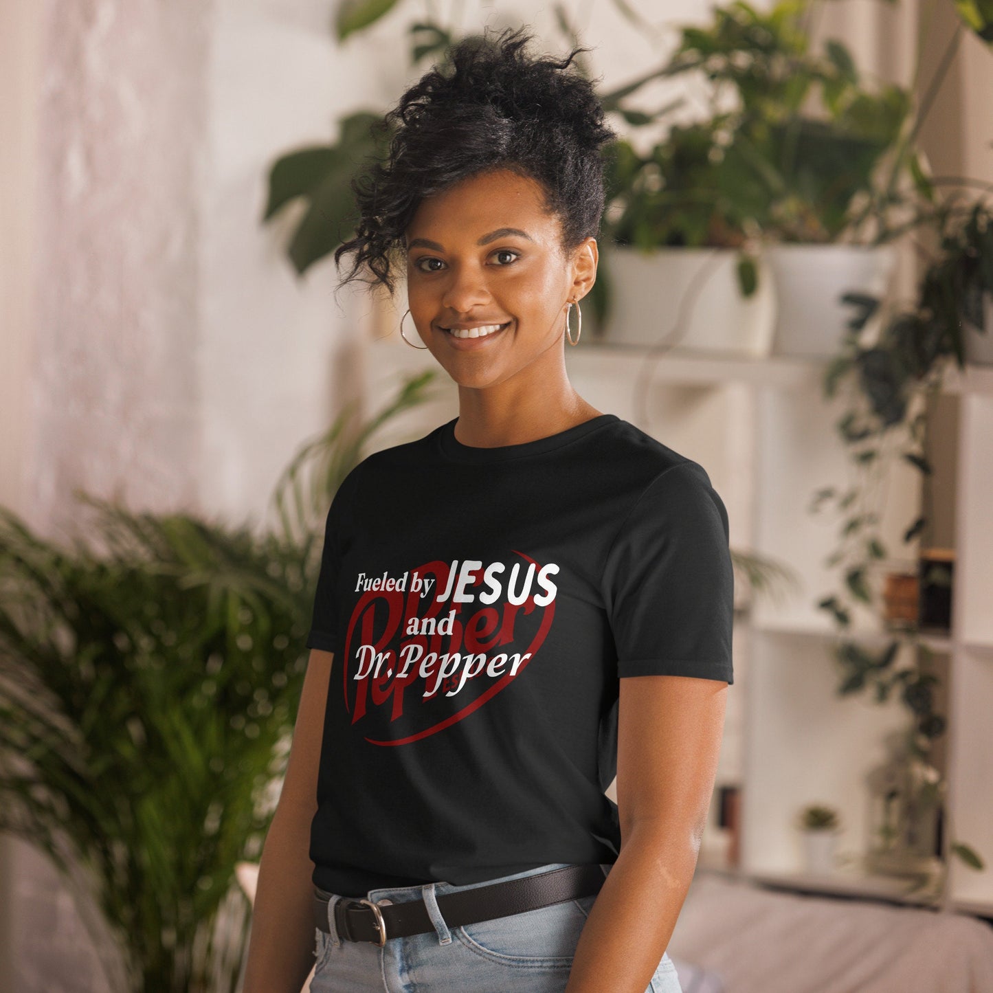 Fueled By Jesus Funny Dr Pepper Graphic Tee