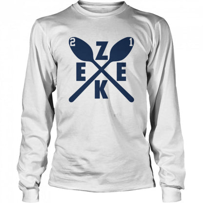 Zeke Spoons Blue Cut Out Numbers shirts