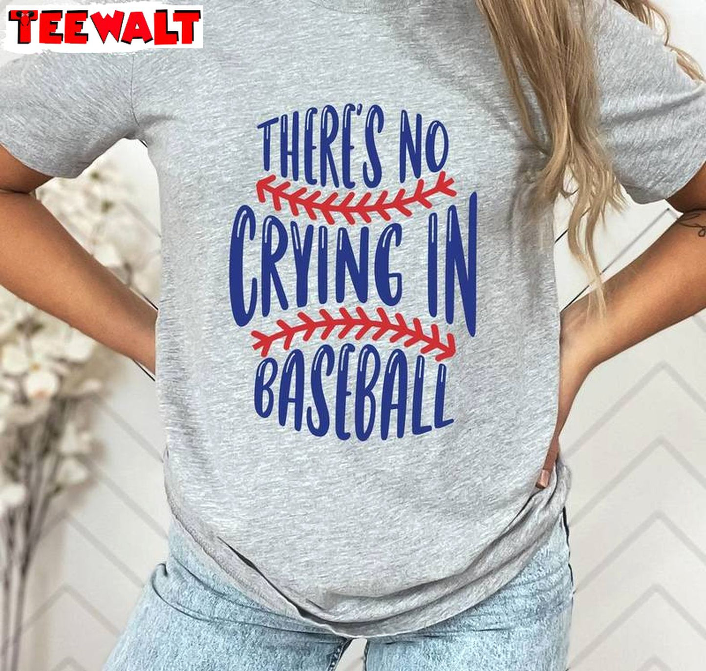 Baseball Mama Long Sleeve , Groovy There's No Crying In Baseball Shirt Sweater