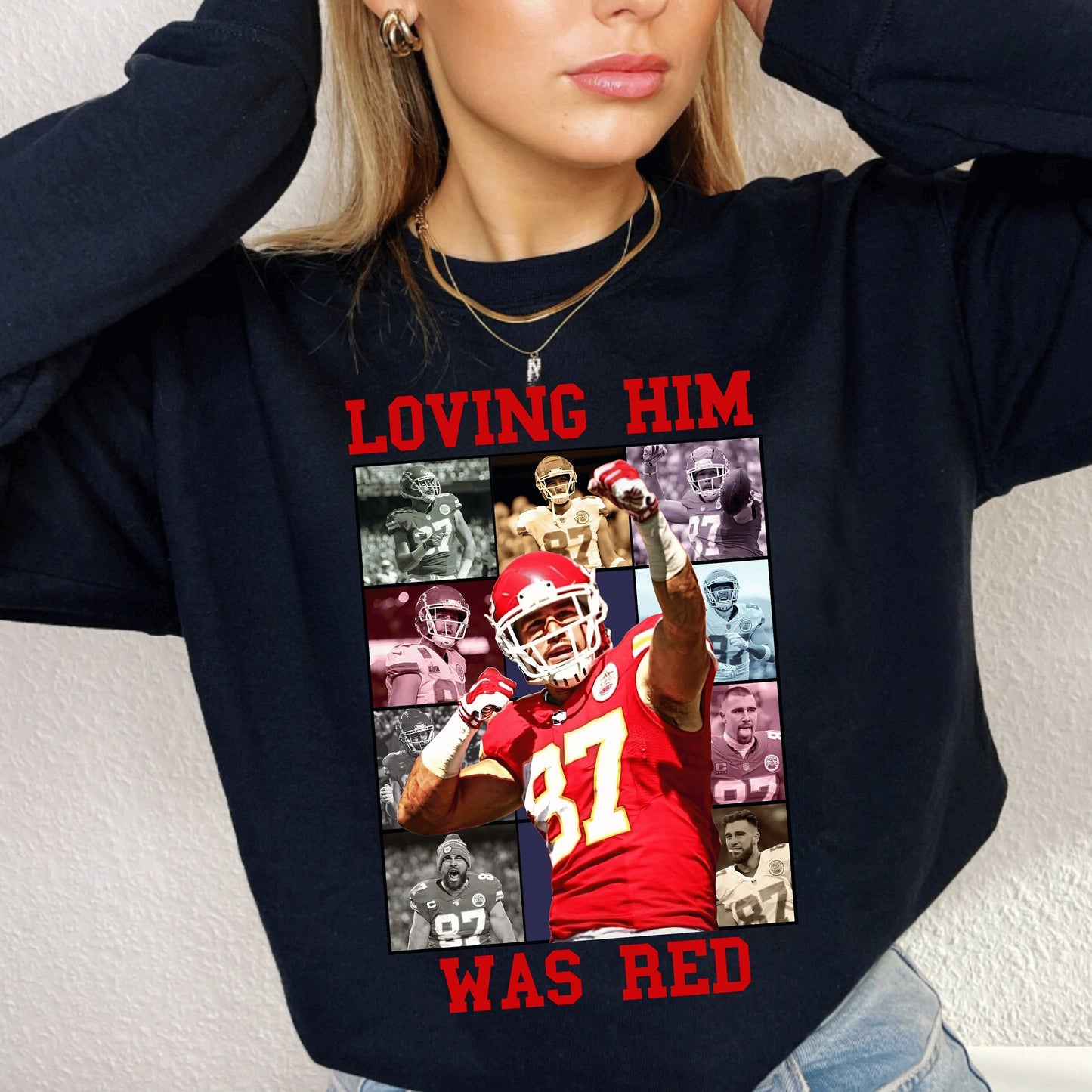 Travis Kelce Football Sweatshirt - Kansas City Football Apparel Shirt