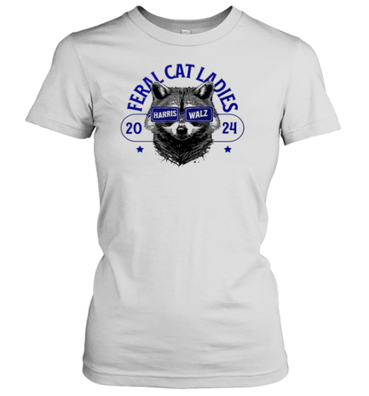 Feral Cat Ladies For Harris Walz 2024 Cat Ladies Vote T-Shirt