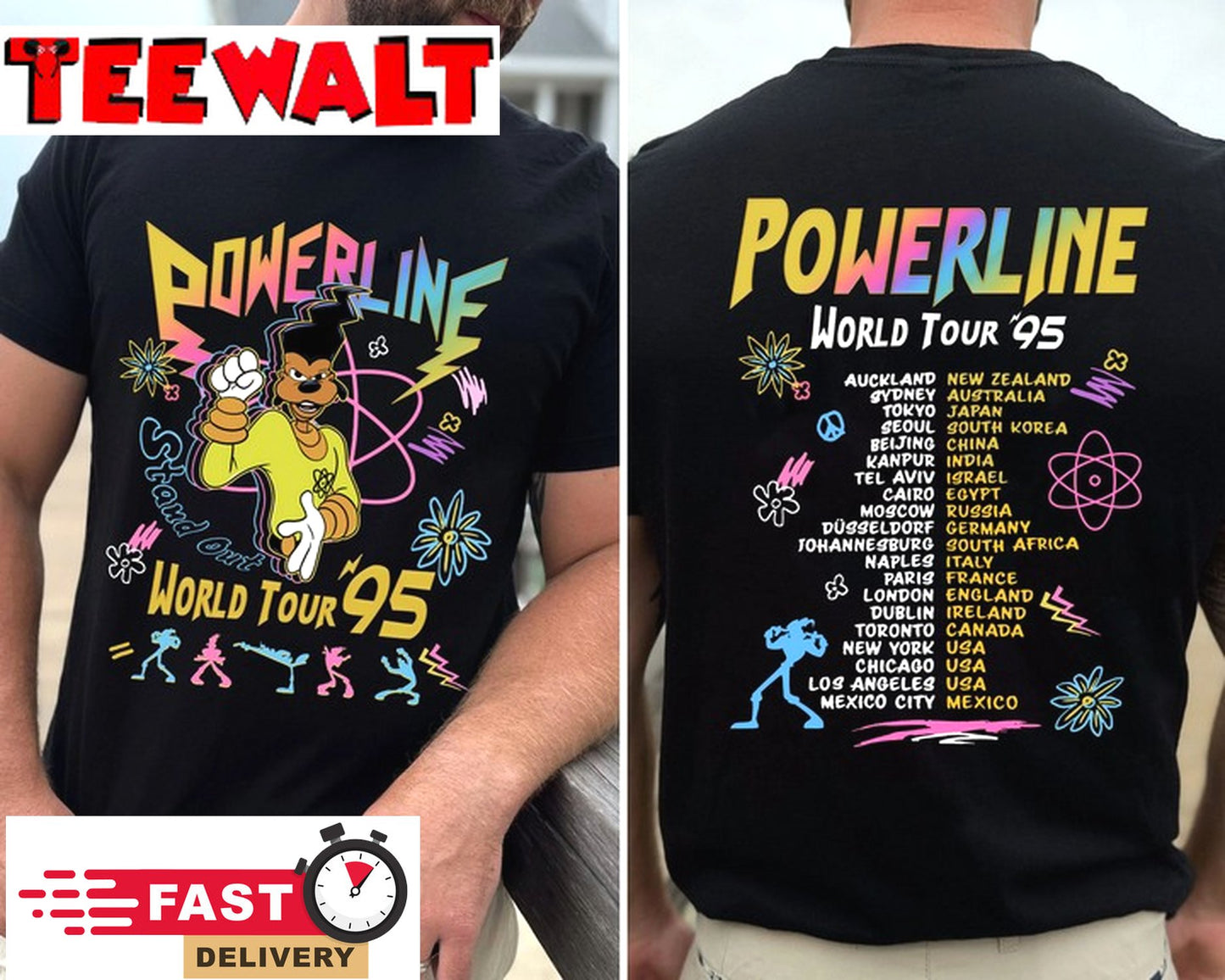 Two Sided Powerline Stand Out World Tour 95 Comfort Colors T-shirt