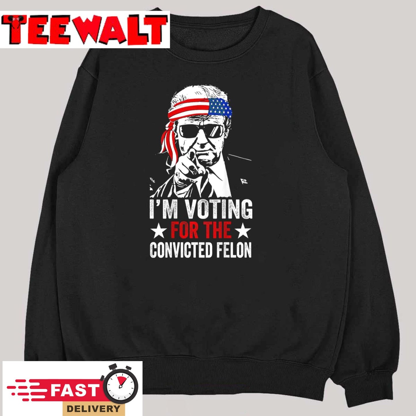 Trump 2024 Patriotic I'm Voting Convicted Felon T-Shirt