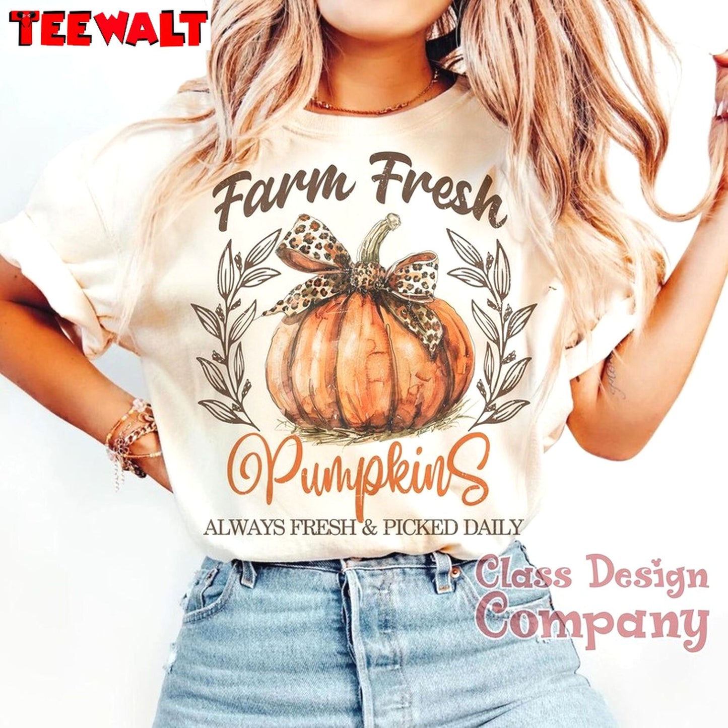 Fall Farm Retro Fresh Pumpkins Coquette Shirt