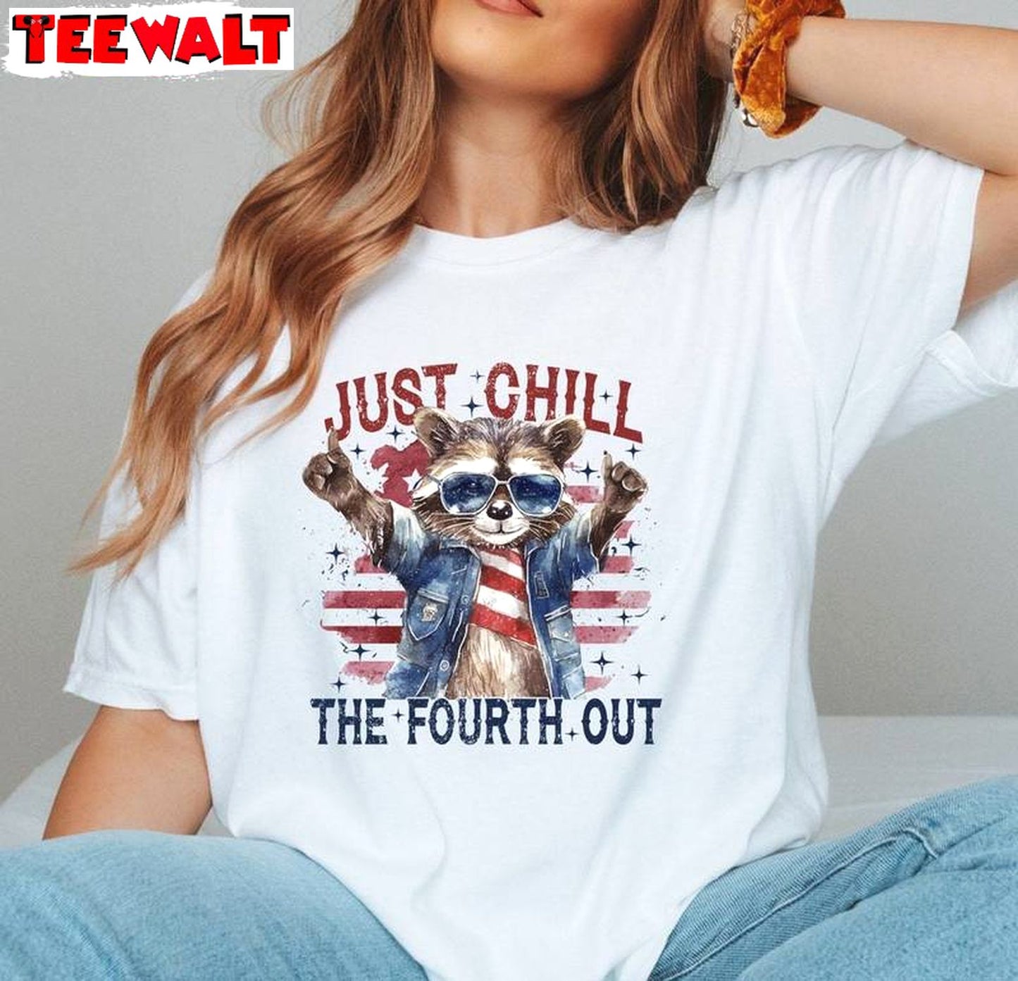 Chill The Fourth Out Limited Shirt, Modern Racoon Unisex T Shirt Unisex Hoodie