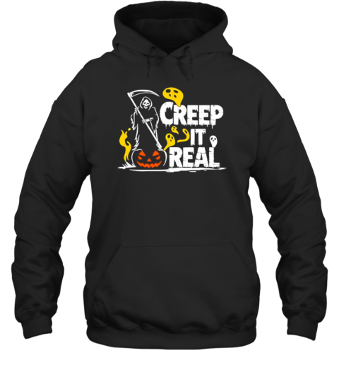 Halloween grim reaper creep it real T-Shirt