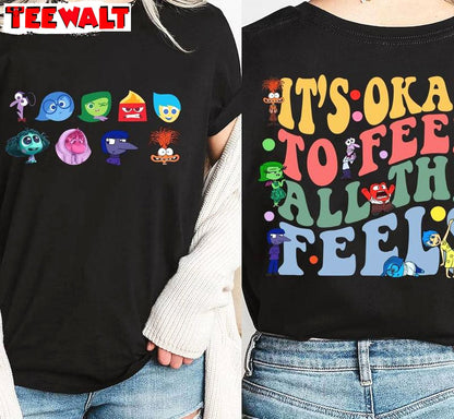 Teacher Groovy Unisex Hoodie, Vintage It's Okay To Feel All The Feels