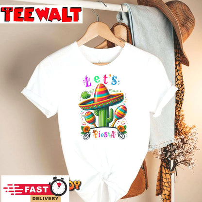 Let's Fiesta Cactus Cinco De Mayo Men Women Boys Girls T-Shirt