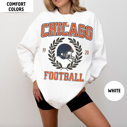 Chicago Football Sweatshirt Bear Crewneck Retro Shirt Gift Justin Fields