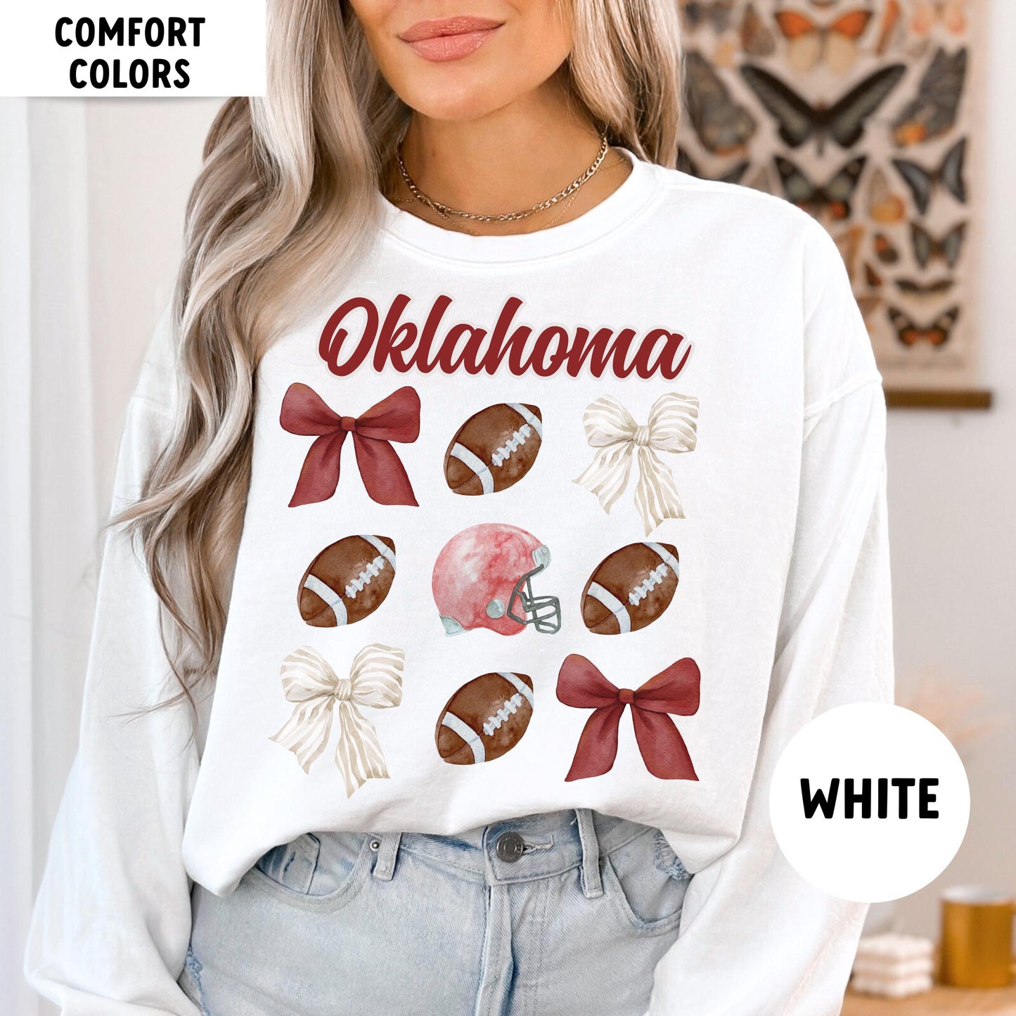 Comfort Colors Oklahoma Football Sweatshirt College Game Day Shirt