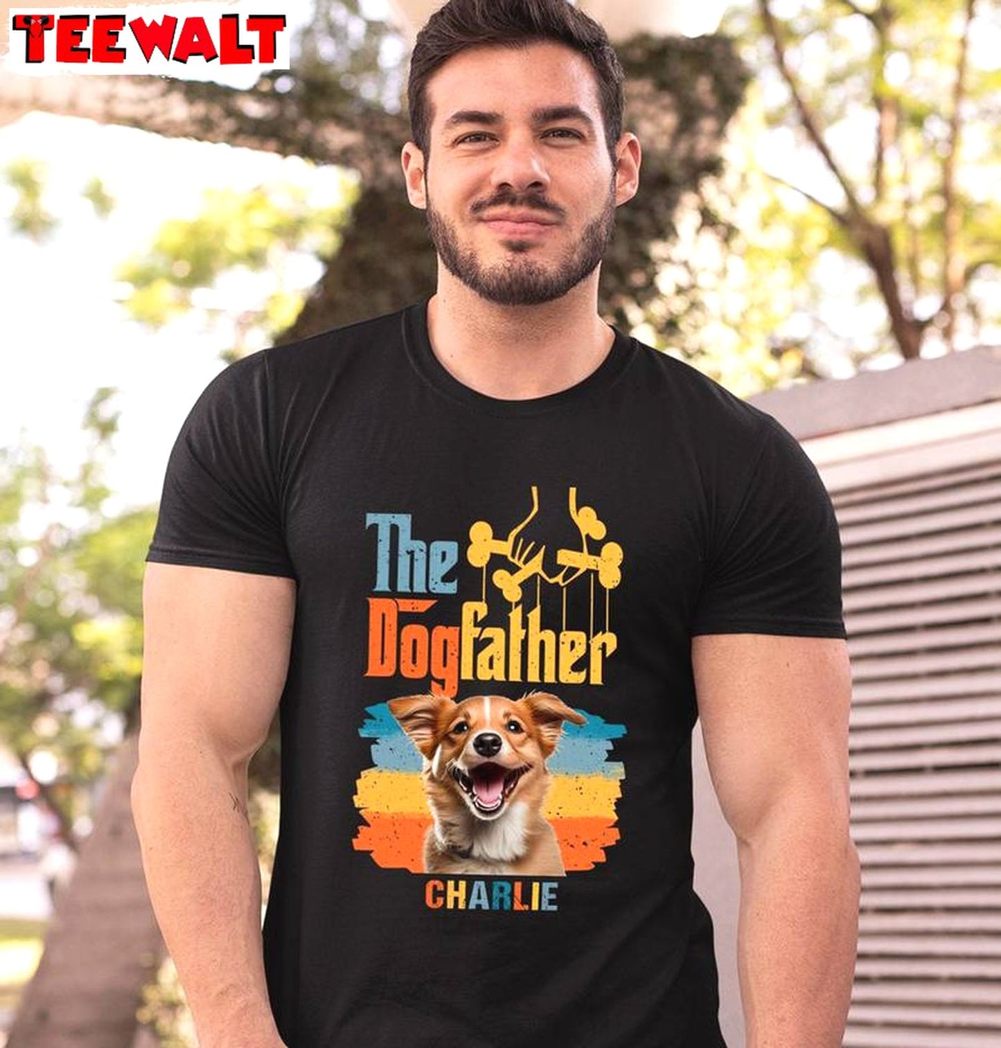 New Rare The Dogfather Shirt, Trendy Photo Dog Unisex T Shirt Crewneck