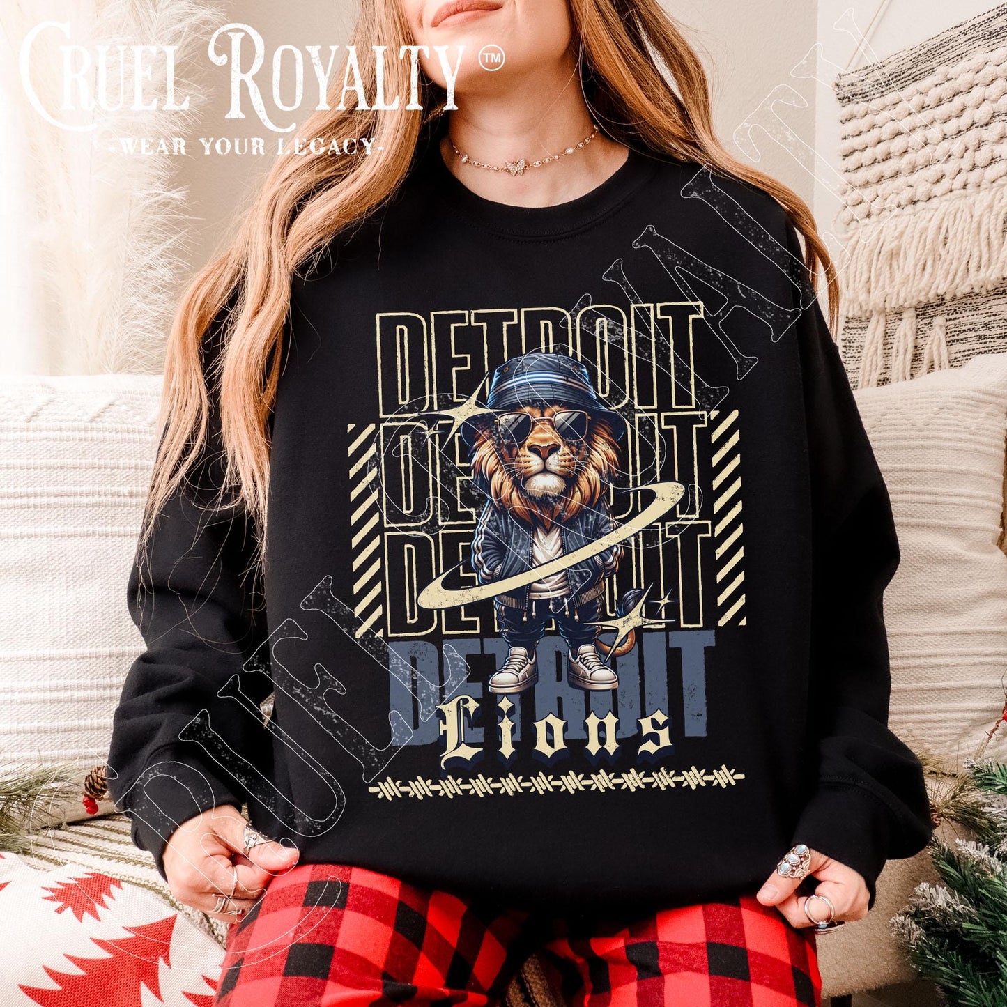 Detroit Football Crewneck Sweatshirt, Lions Game Day Hoodie