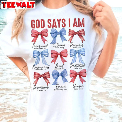 God Says I Am 4th Of July Comfort Shirt, Limited America Crewneck Sweater