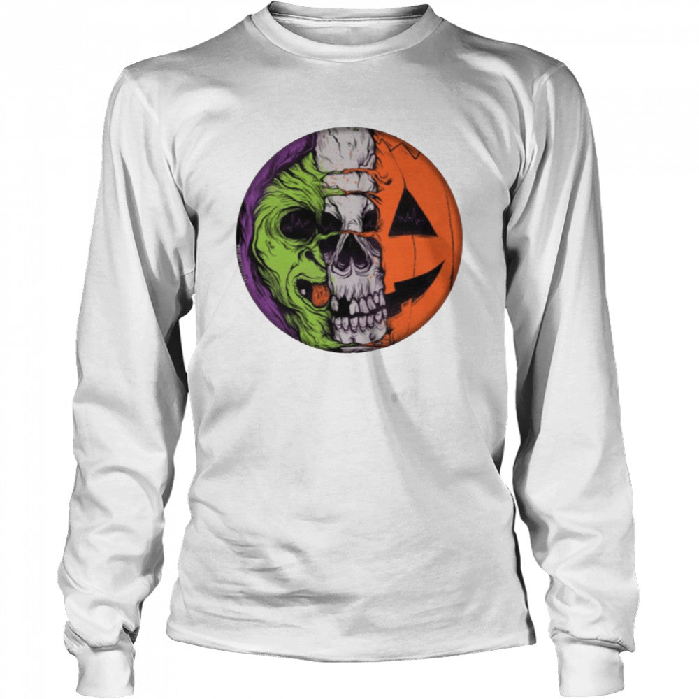 Zombie Skull Silver Shamrock Novelties Pumpkin shirts