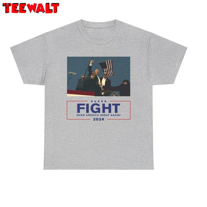 Cool Design Trump Fight Shirt, God Bless Trump New Rare Long Sleeve Tee Tops