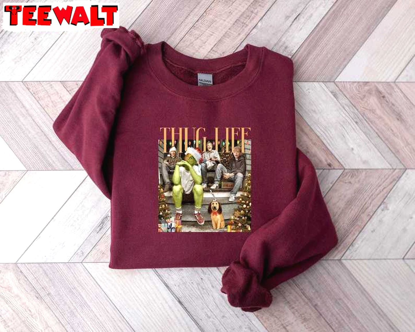 Thug Life Grinchmas Sweatshirt, Retro Movie Characters Sweatshirt