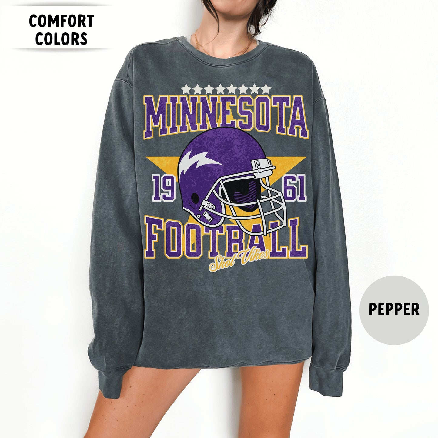 Vintage Minnesota Football Crewneck Sweatshirt - The Vikes Fan Apparel