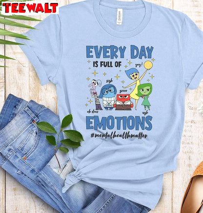 Vintage Everyday Is Full Of Emotions Shirt, Disney Inside Out Short Sleeve Crewneck