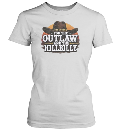 Cowboy I'M Voting For The Outlaw And The Hillbilly Trump Vance 2024 T-Shirt