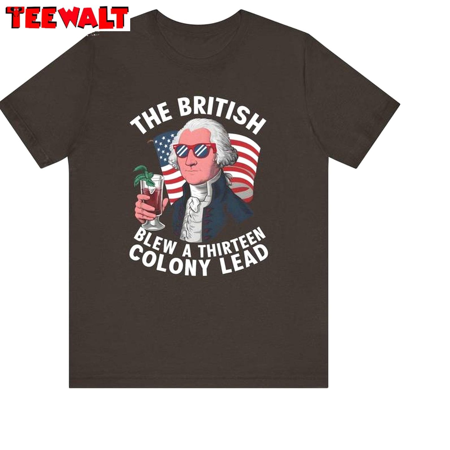 Unique 4th Of July Short Sleeve , Trendy British Blew 13 Colony Lead