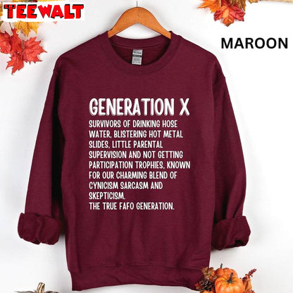 New Rare Generation X Sweatshirt , Groovy Gen X Shirt Unisex Hoodie