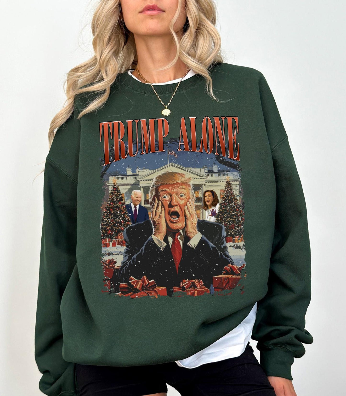 Funny Trump Home Alone Christmas Sweatshirt - Movie Shirt