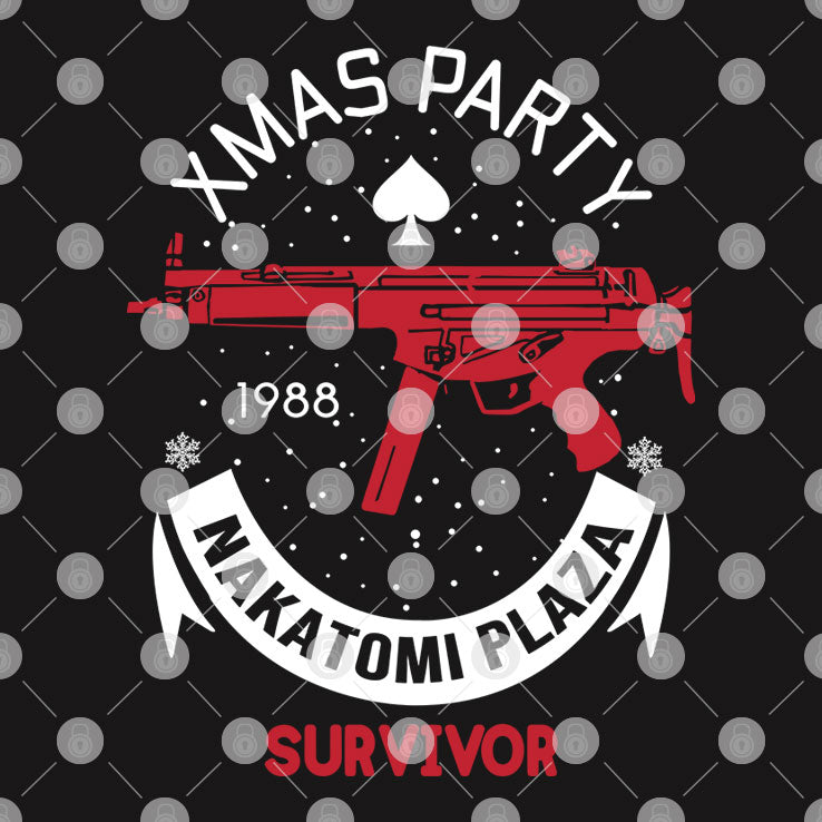 Nakatomi Plaza T Shirt Christmas Party 1988 Suvivor Gun