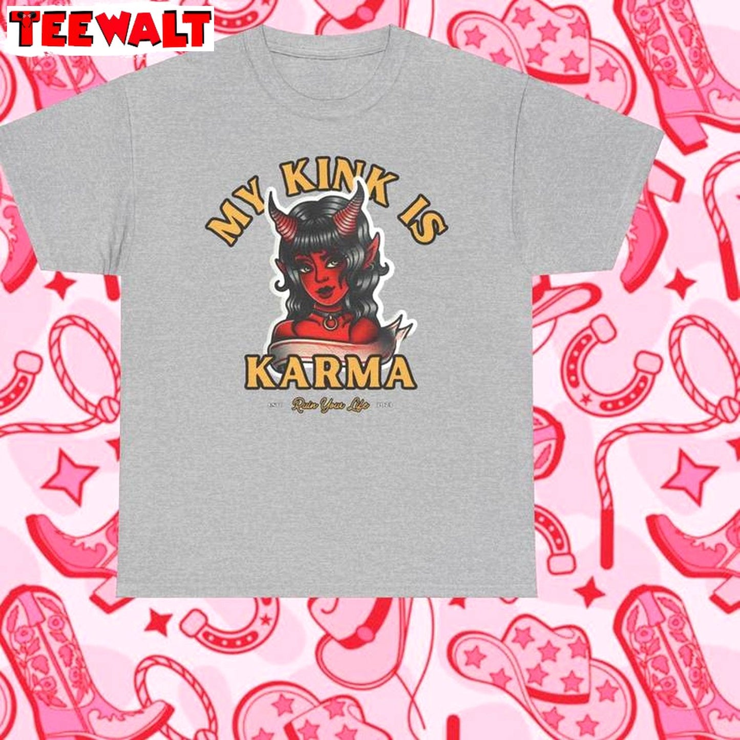 Cool Design My Kink Is Karma Shirt, Limited Short Sleeve Crewneck Gift For Girls