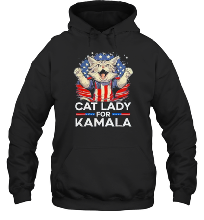 Cat Ladies For Kamala Cat 2024 President Kamala Harris T-Shirt