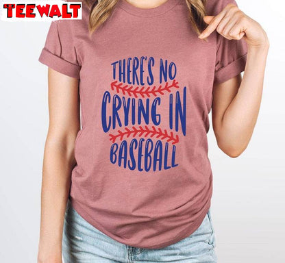 Baseball Mama Long Sleeve , Groovy There's No Crying In Baseball Shirt Sweater