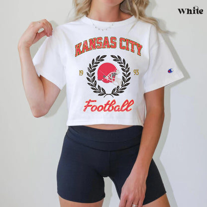 Kansas City Football Retro Crop Top - Vintage Game Day Outfit, Mahomes