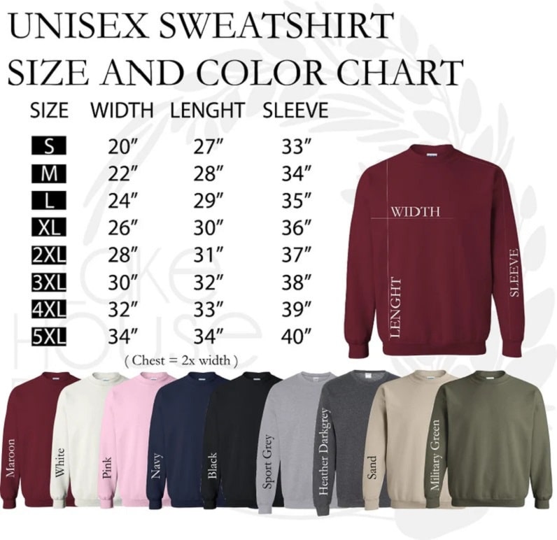 Sweatshirt Size Guide